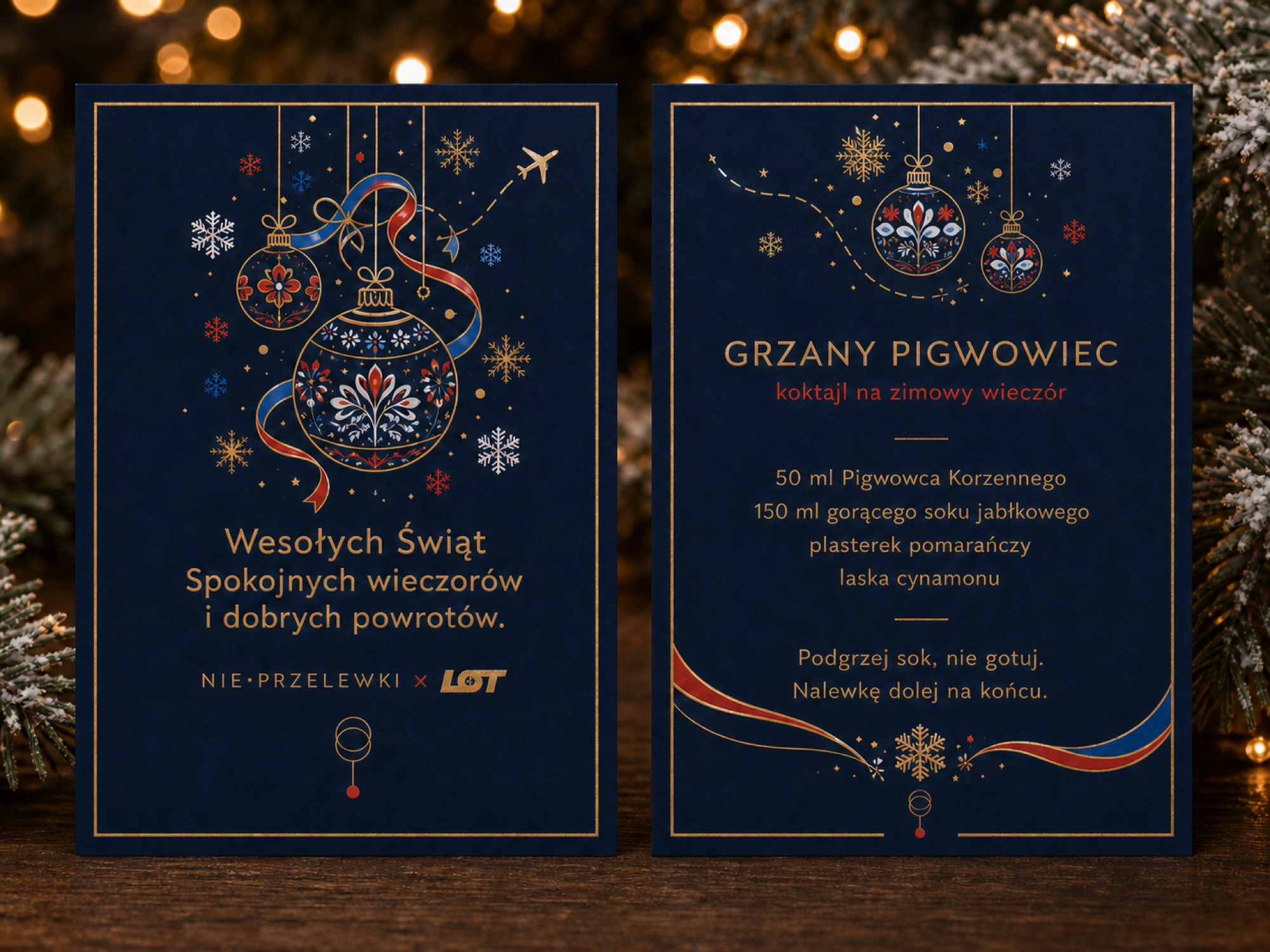 Karta degustacyjna - kierunek granat, awers i rewers